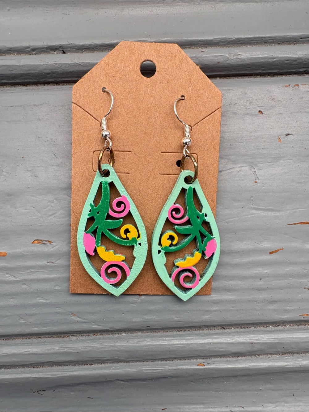Colorful Floral Dangle Earrings